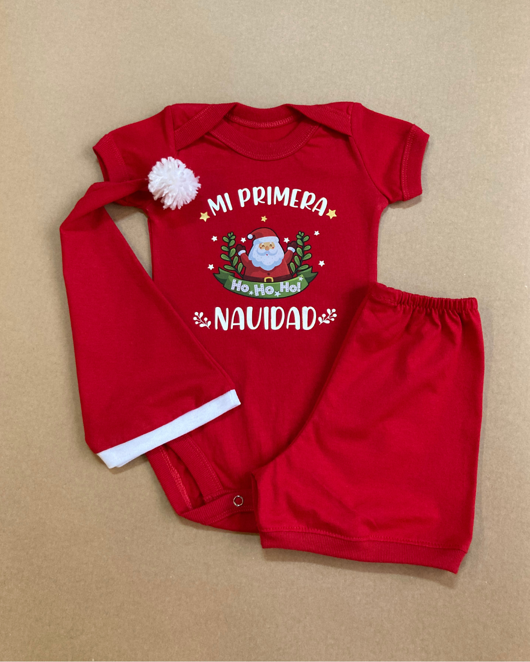 Conjunto Papá Noel short rojo